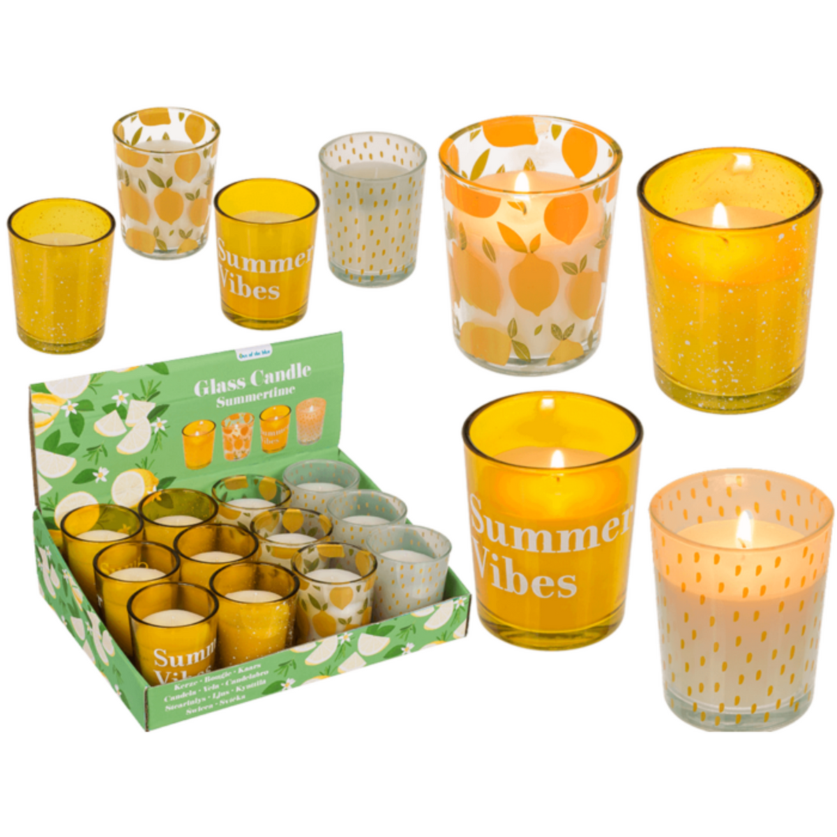 Kerze im Glas - Sommermotive