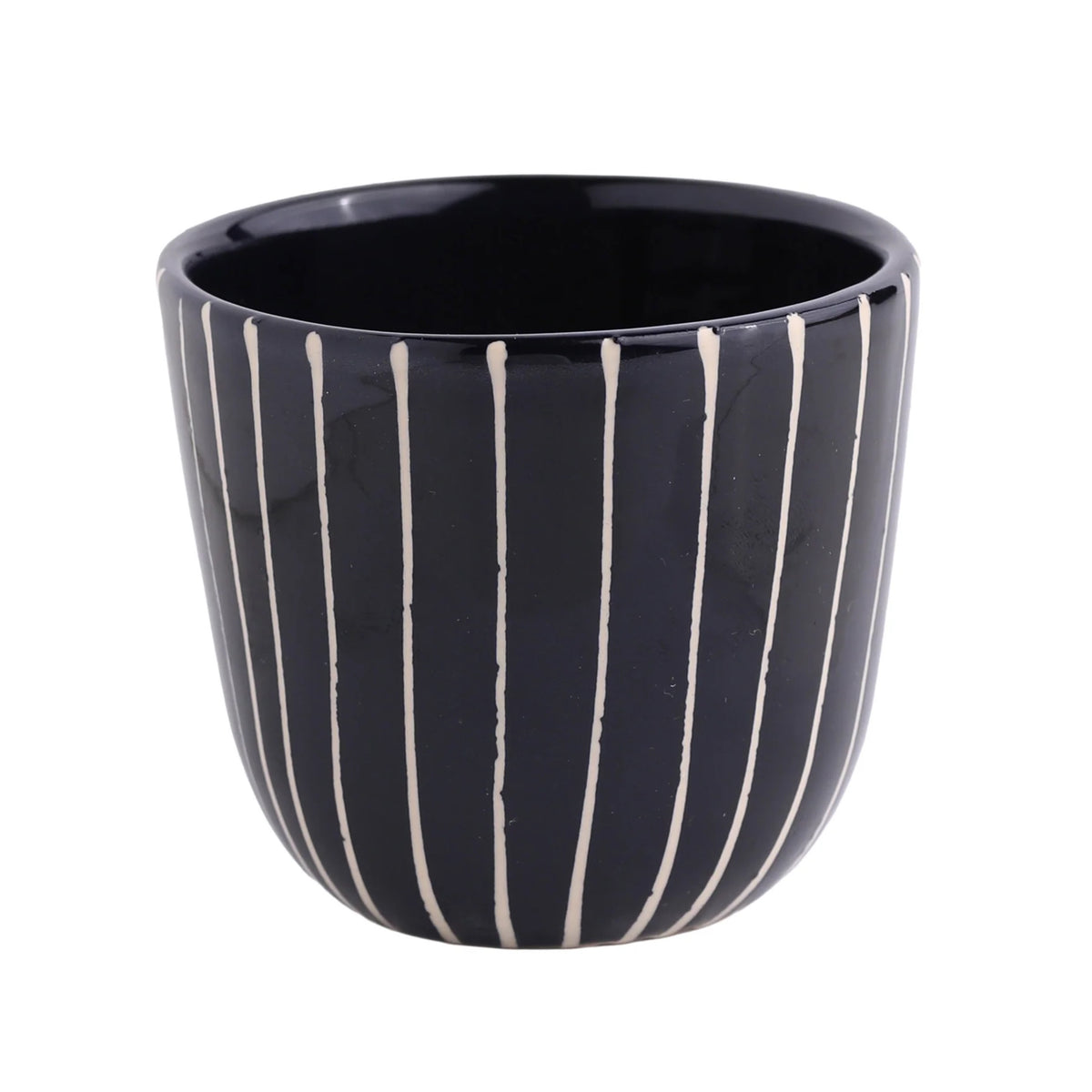 Cappuccino Becher - Striped Black