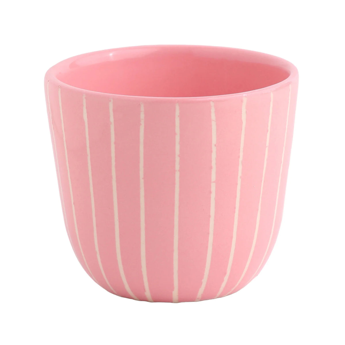 Cappuccino Becher - Striped Rosa