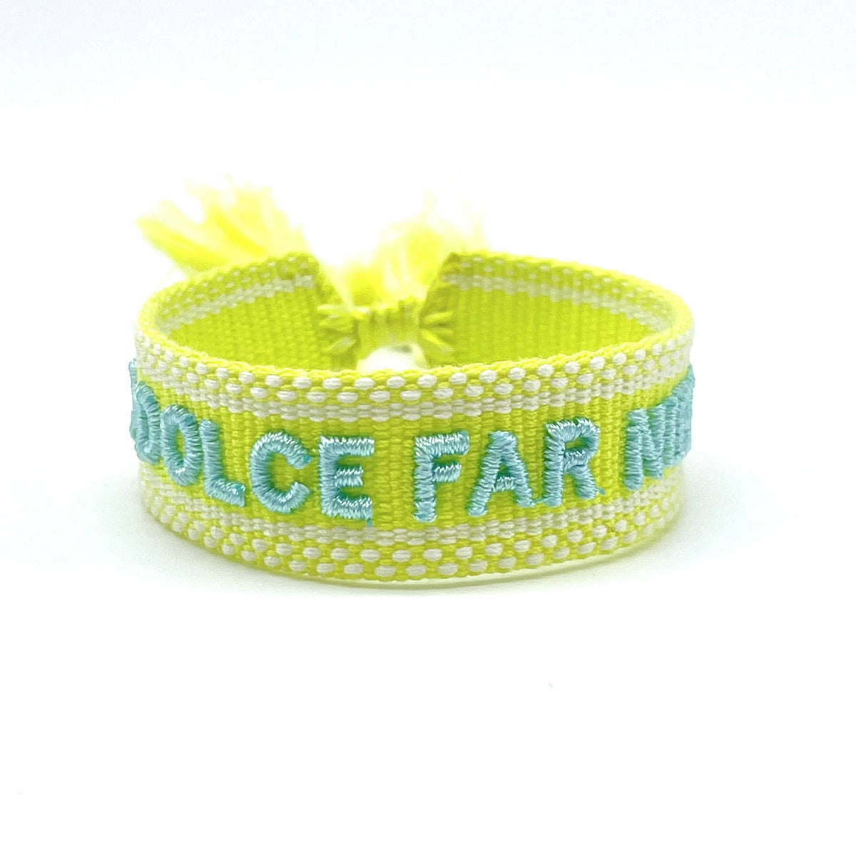 IL DOLCE FAR NIENTE statement bracelet woven, embroidered