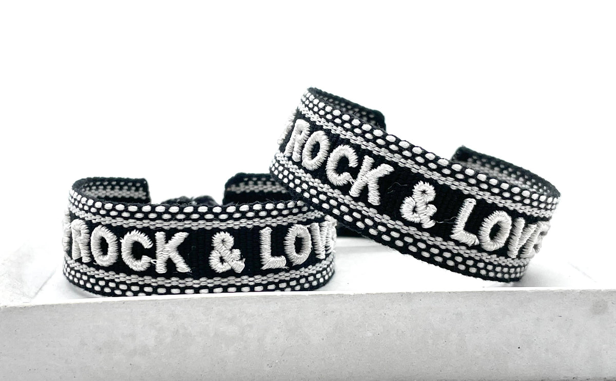 ★ ROCK & LOVE ★ Statement bracelet woven, embroidered