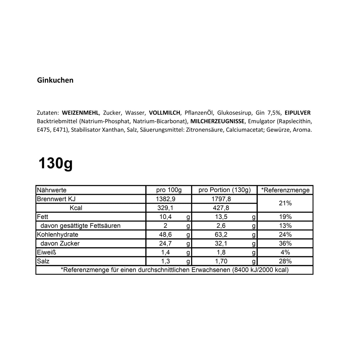 Cancake &#39;GIN&#39; delikater Ginkuchen 160g