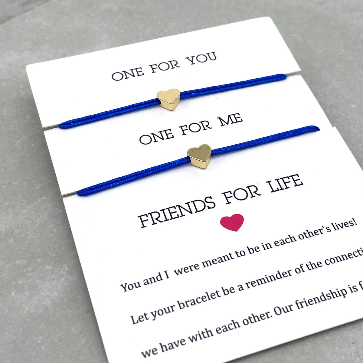 FRIENDS FOR LIFE, 2x Freundschaftsarmband Herz Minimalist ♥︎