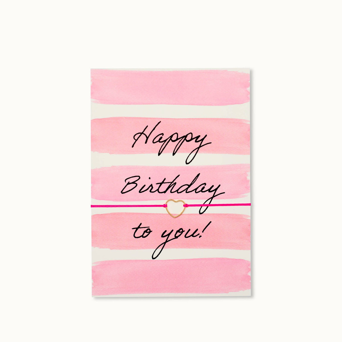 Armband-Karte: Happy Birthday to you! - Pinkes Armband