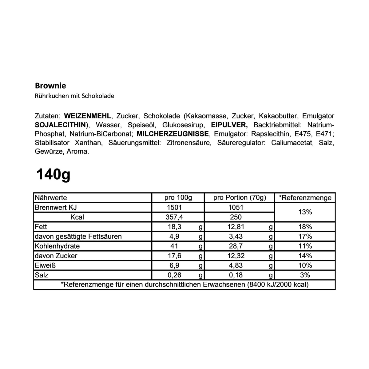 Cancake &#39;Merry Christmas&#39; leckerer Browniekuchen 140g