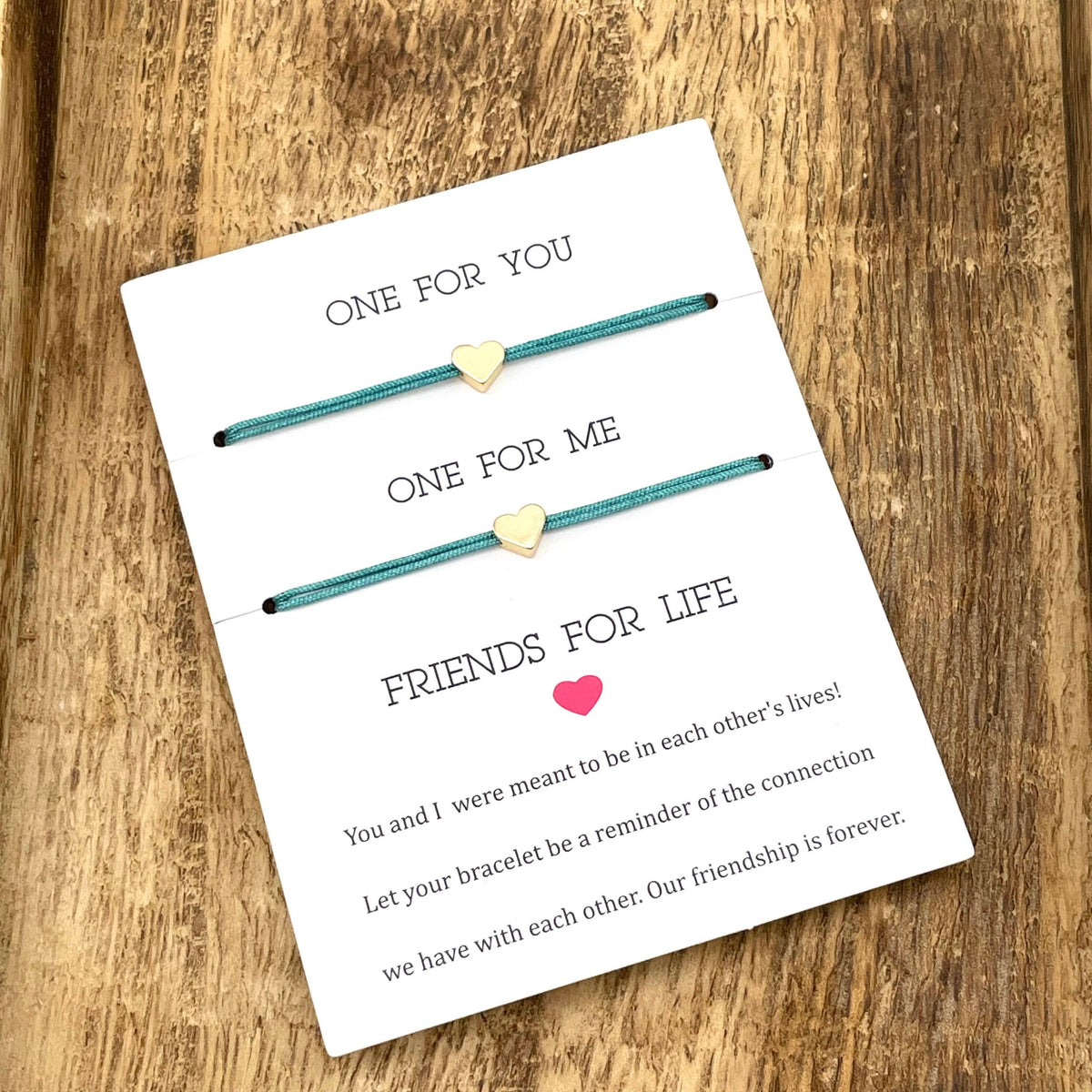 FRIENDS FOR LIFE, 2x Freundschaftsarmband Herz Minimalist ♥︎