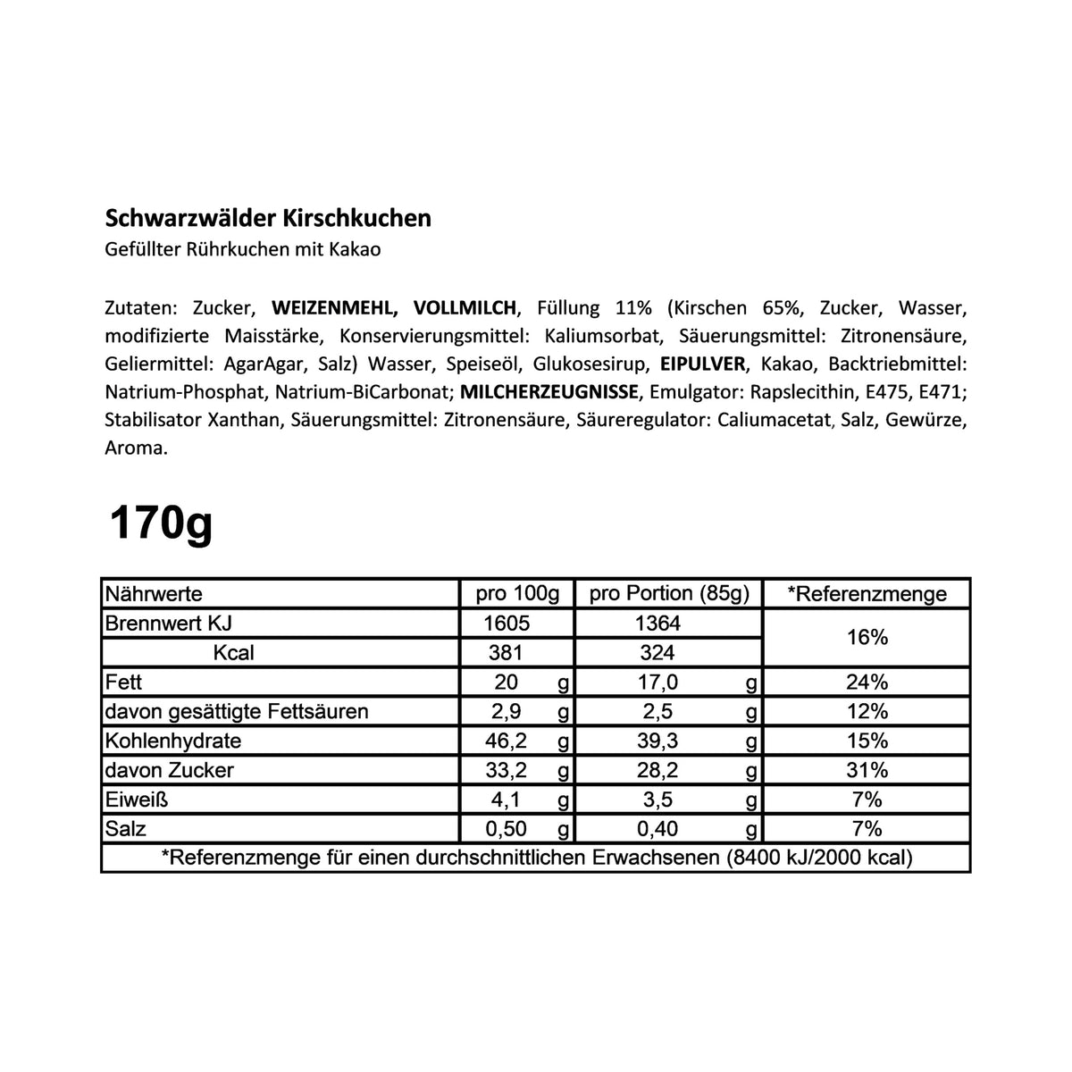 Cancake &#39;Alles Gute&#39; Schwarzwälder Kirschkuchen 170g