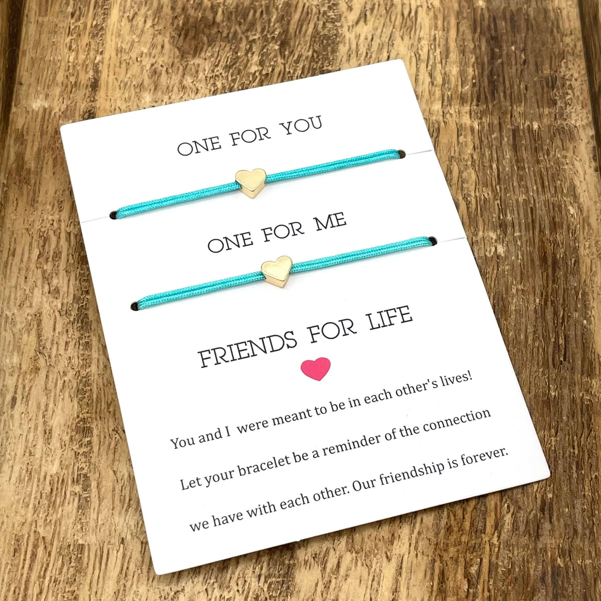 FRIENDS FOR LIFE, 2x Freundschaftsarmband Herz Minimalist 