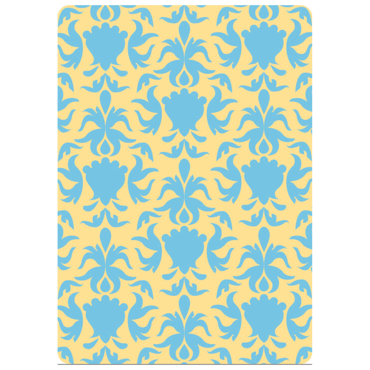 Postkarte - Muster gelb/blau