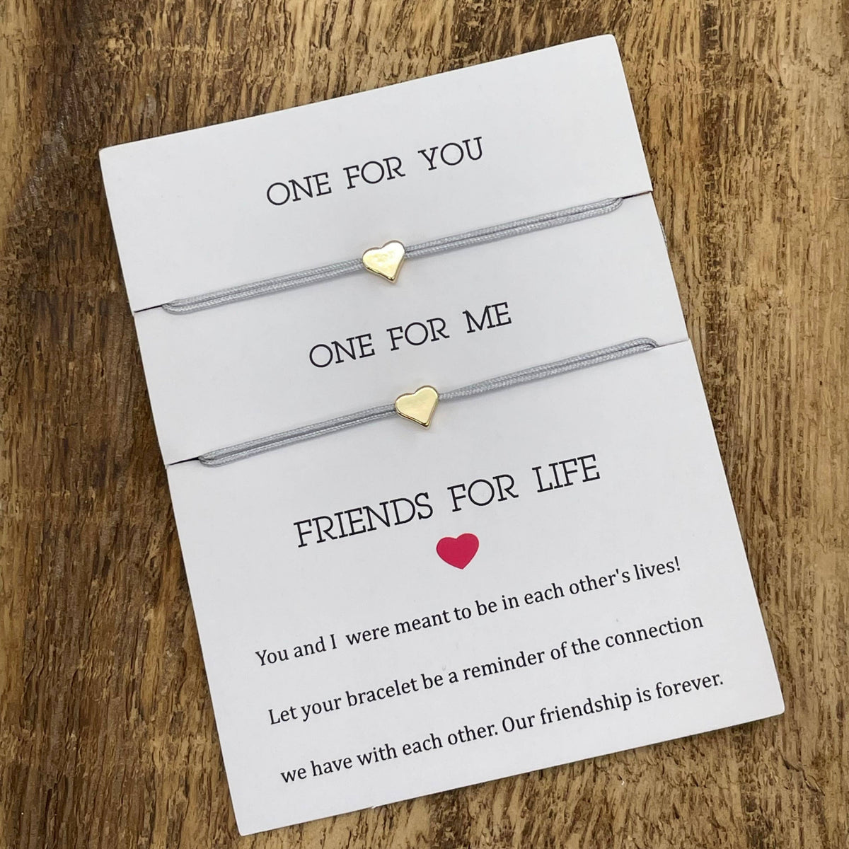 FRIENDS FOR LIFE, 2x Freundschaftsarmband Herz Minimalist ♥︎