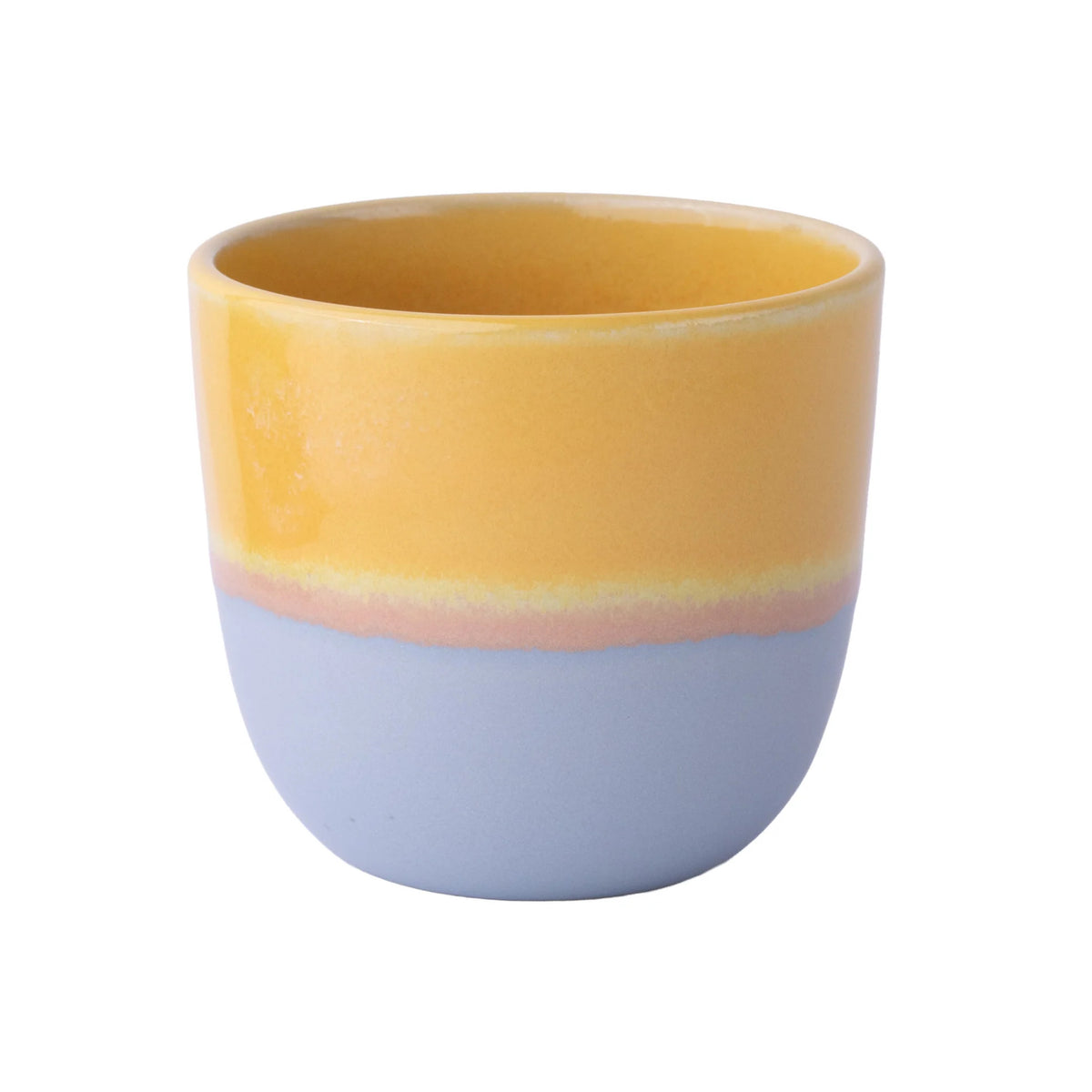 Cappuccino Becher - Gelb/Hellblau