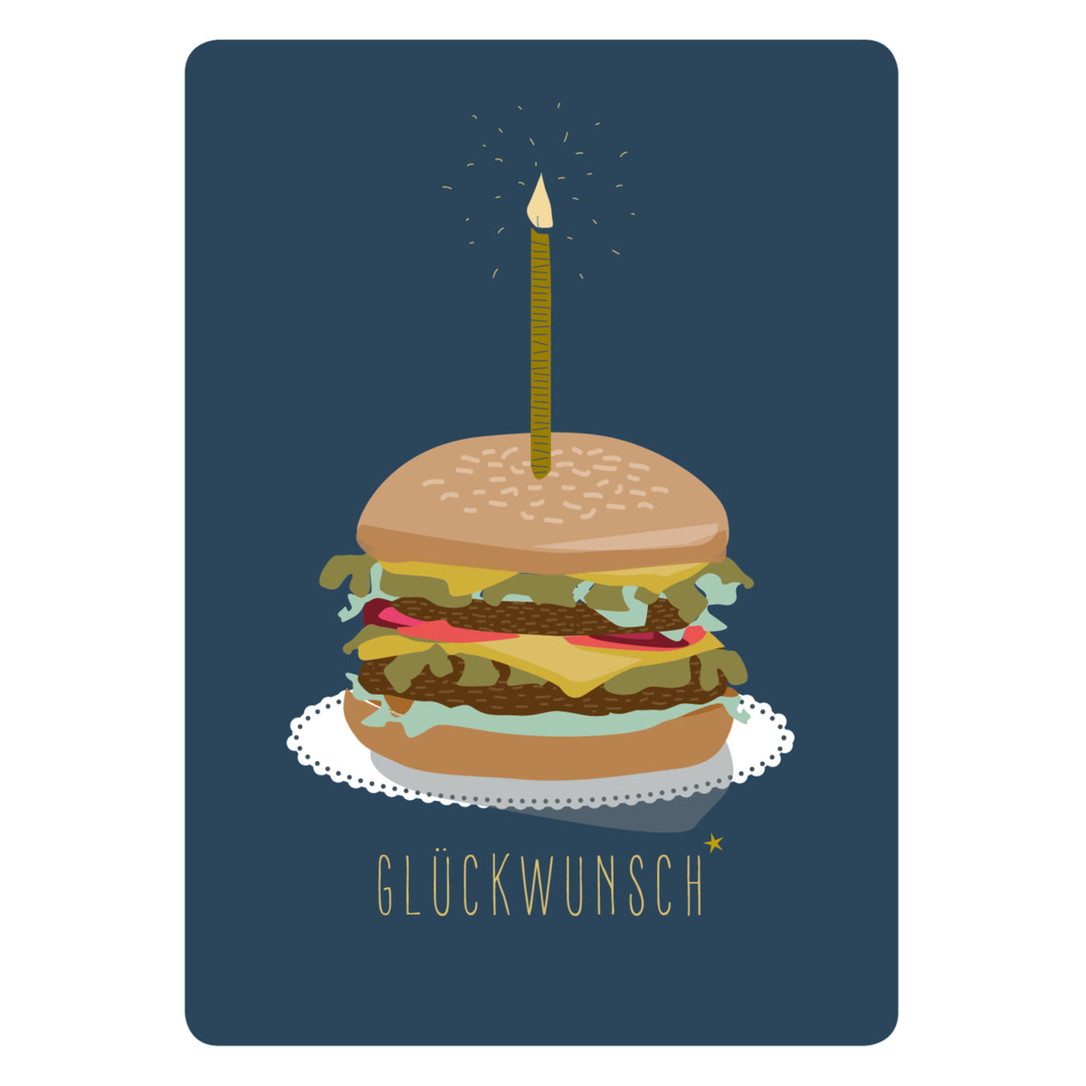 Postkarte - Glückwunsch / Burger