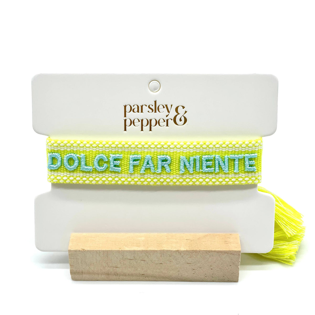 IL DOLCE FAR NIENTE statement bracelet woven, embroidered