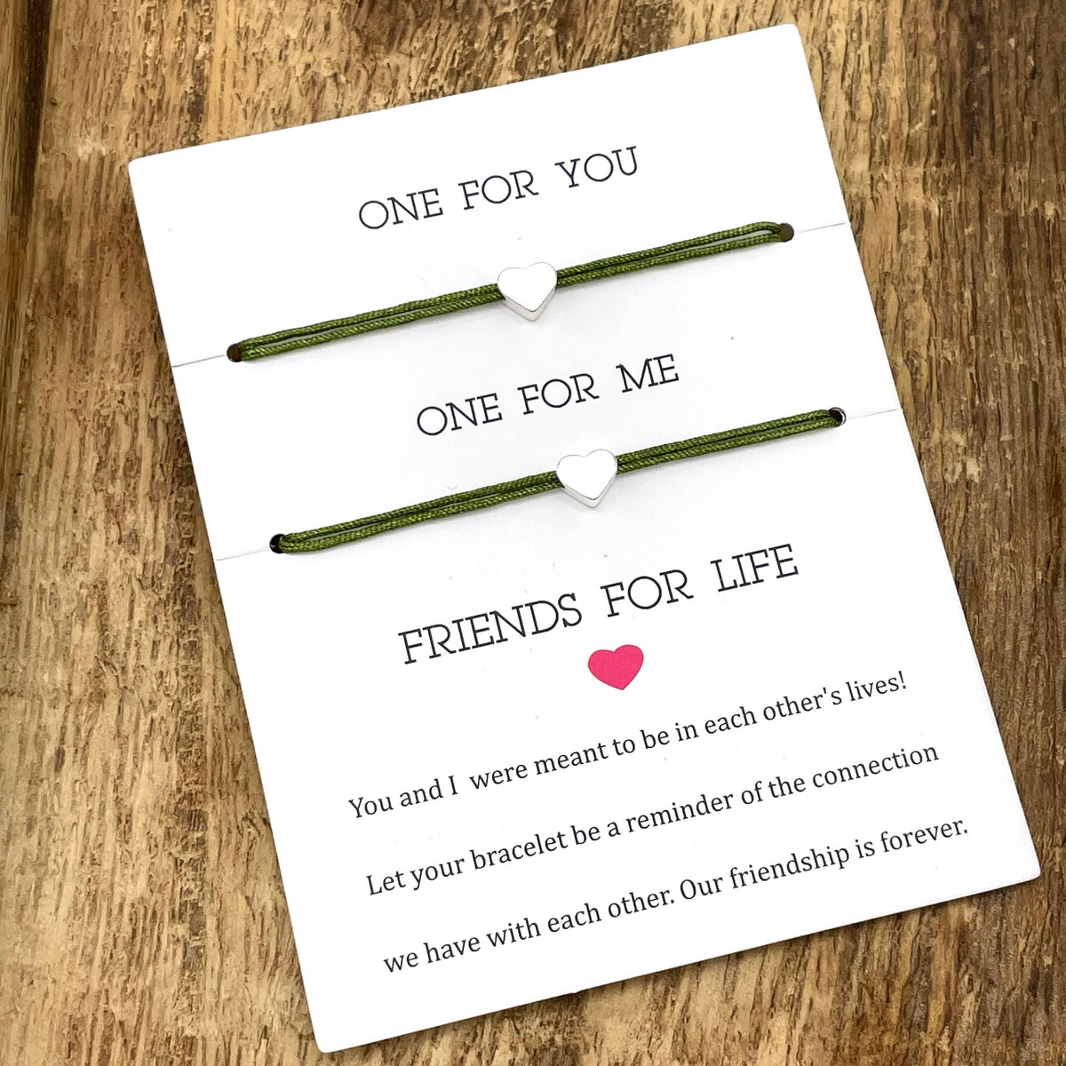 FRIENDS FOR LIFE, 2x Freundschaftsarmband Herz Minimalist ♥︎