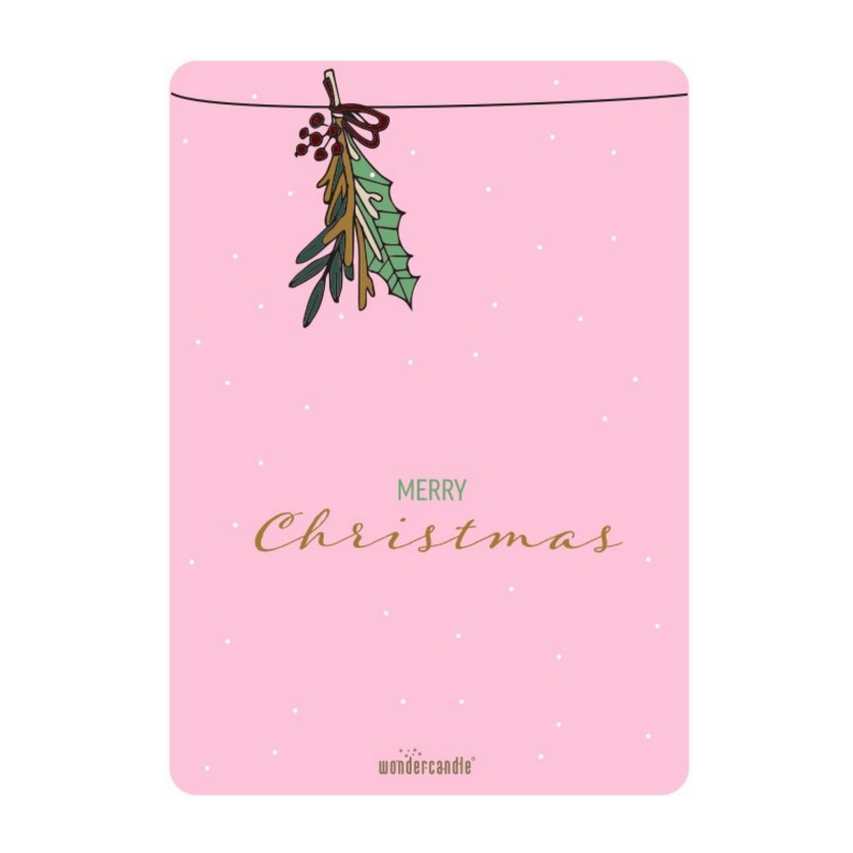 XL Postkarte 'Merry Christmas' rosa