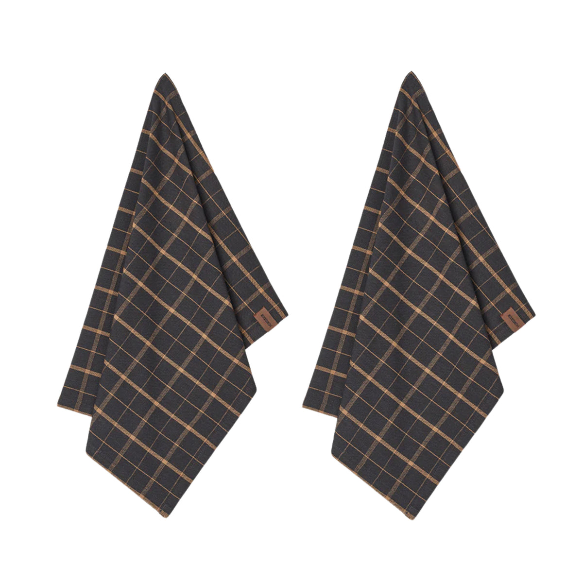 Humdakin - Recycled Tea Towel - Brown Plaid -  2 Pack