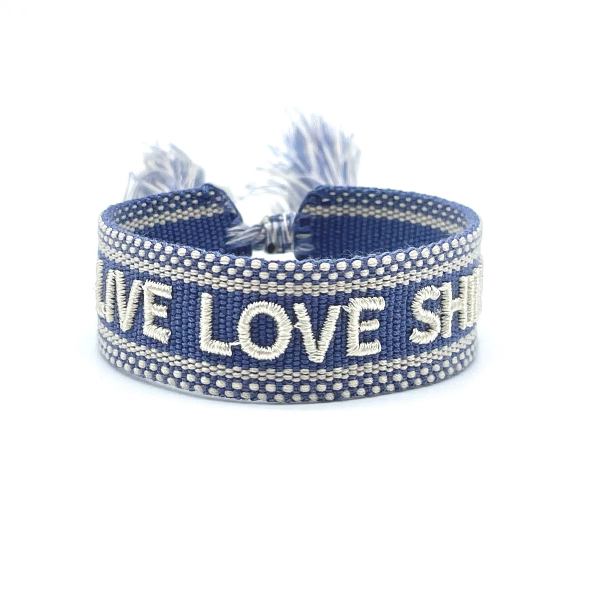 LIVE LOVE SHINE statement bracelet woven, embroidered