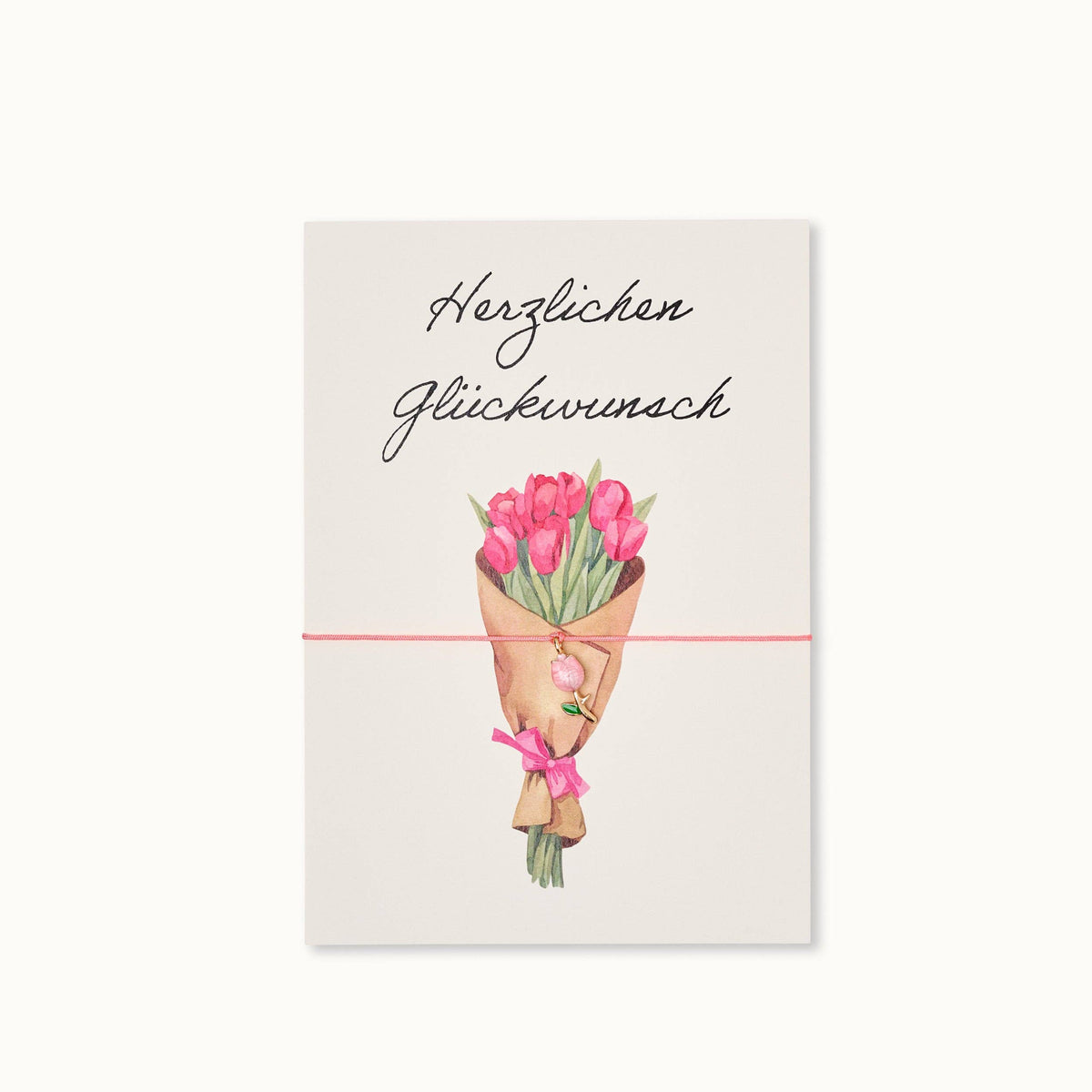 Armband-Karte: Herzlichen Glückwunsch Tulpe
