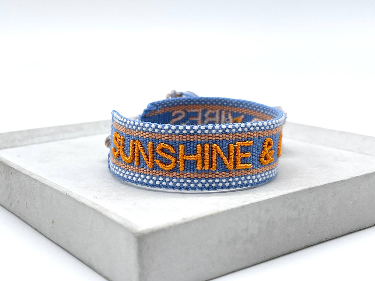 SUNSHINE & GOOD VIBES statement bracelet woven, embroidered
