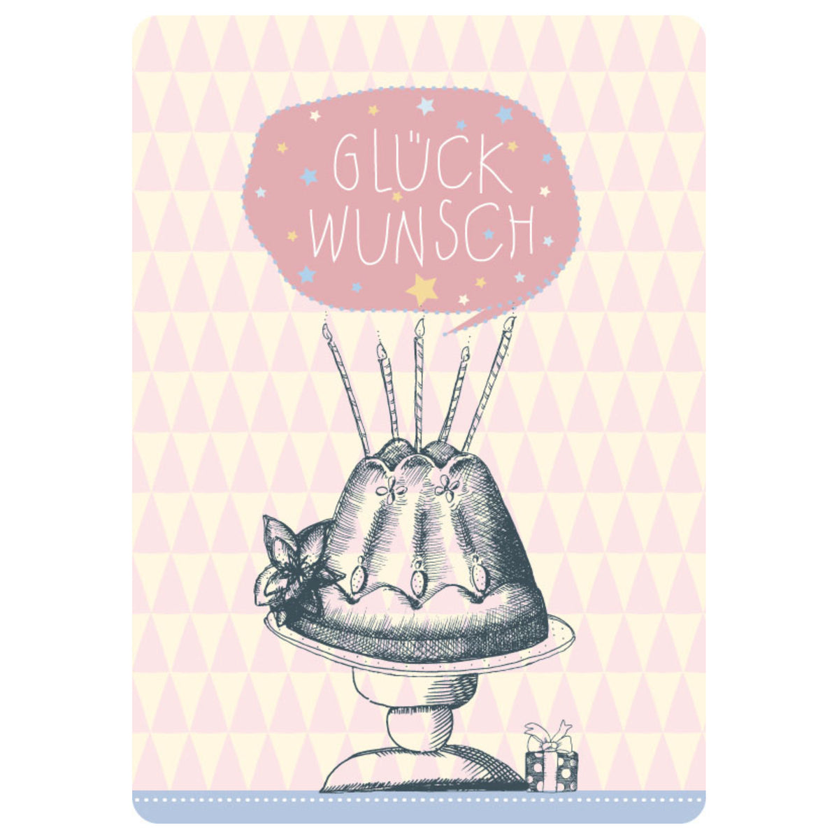 Postkarte - Glückwunsch / Torte