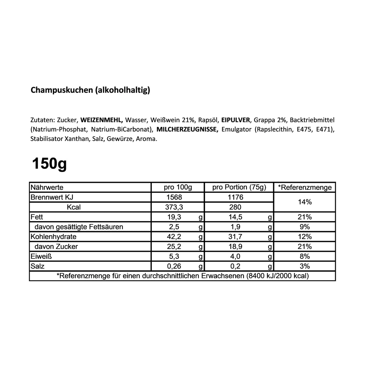 Cancake &#39;Happy Birthday&#39; Champus 150g