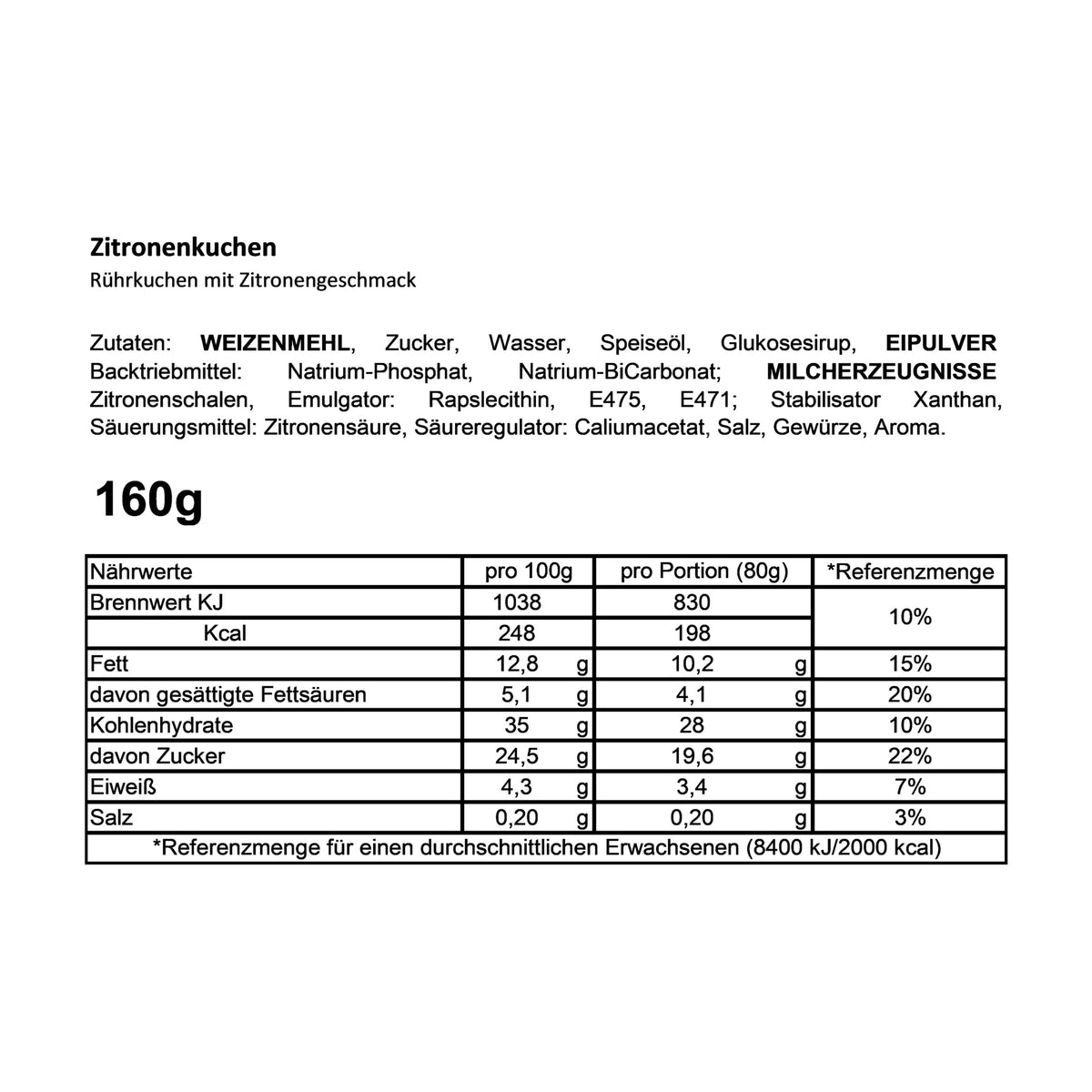 Cancake &#39;A BIG BIRTHDAY&#39; Zitronenkuchen 160g