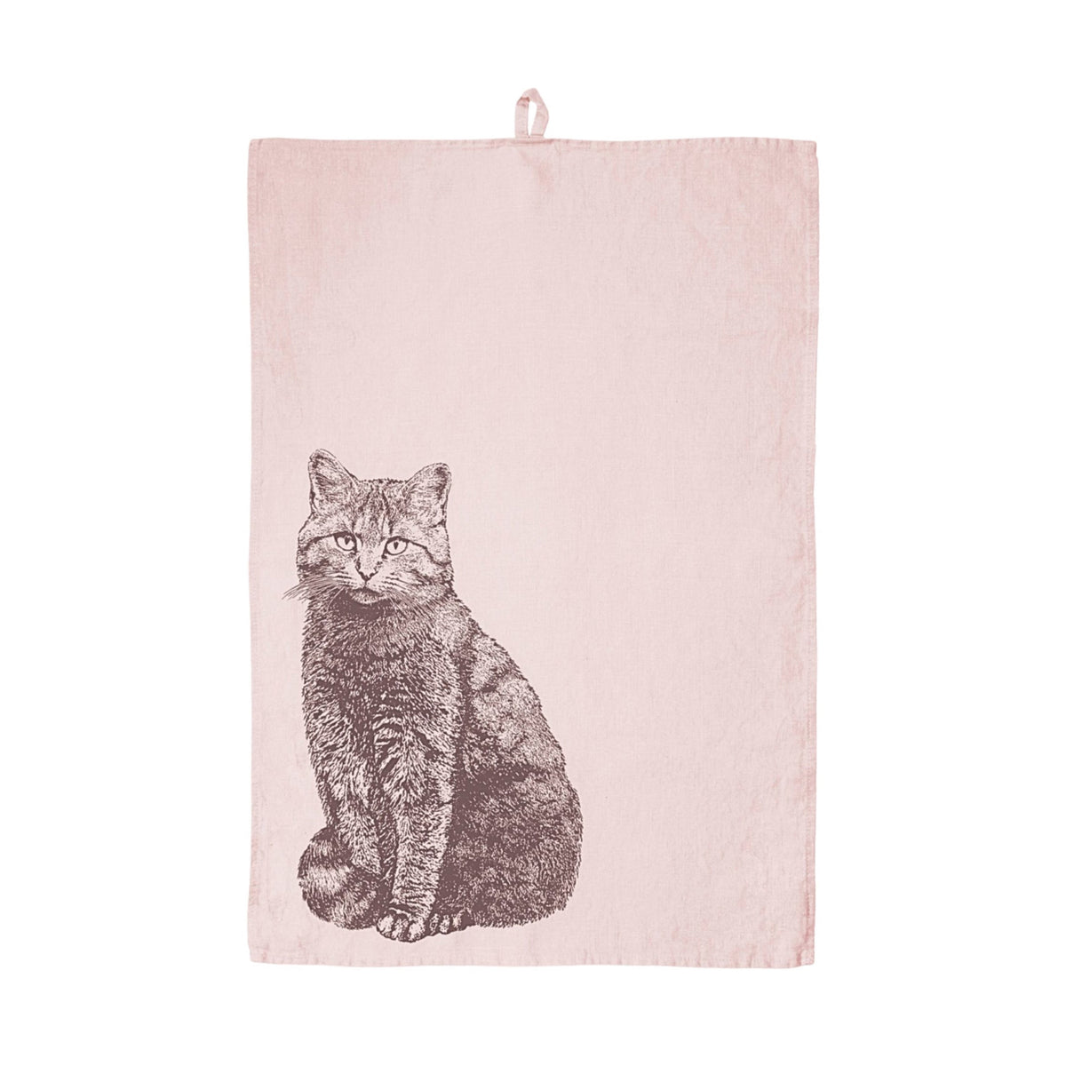 Geschirrtuch Rosa Wildkatze 100% Leinen