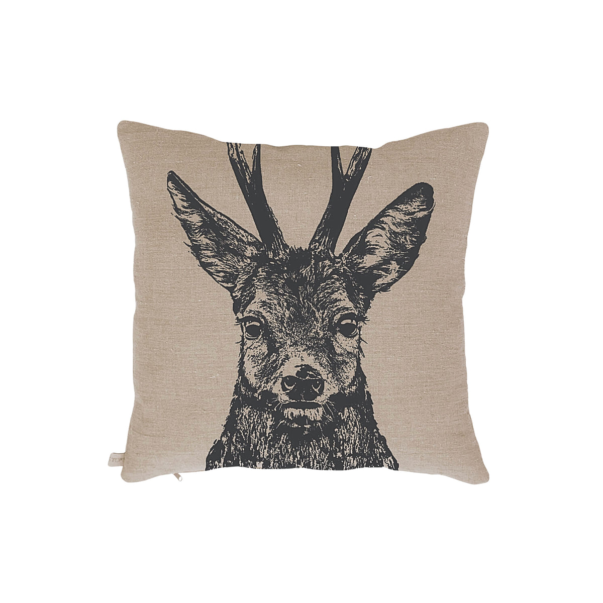 Kissenbezug Natur Rehbock 100% Leinen