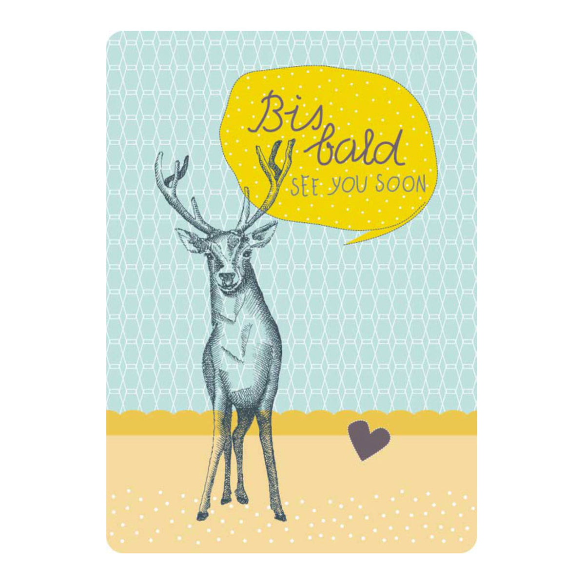 Postkarte - Hirsch - Bis bald - See you soon