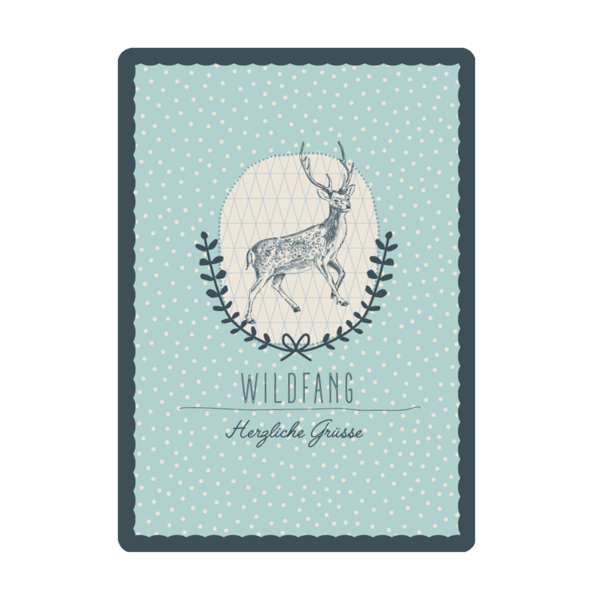 Postkarte - Hirsch - Wildfang Herzliche Grüsse