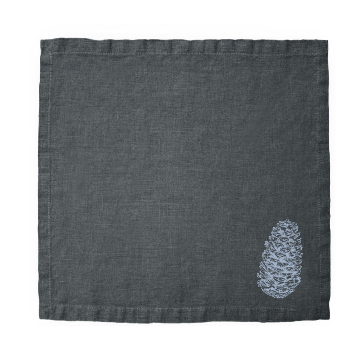 Serviette Anthrazit Zapfen 100% Leinen