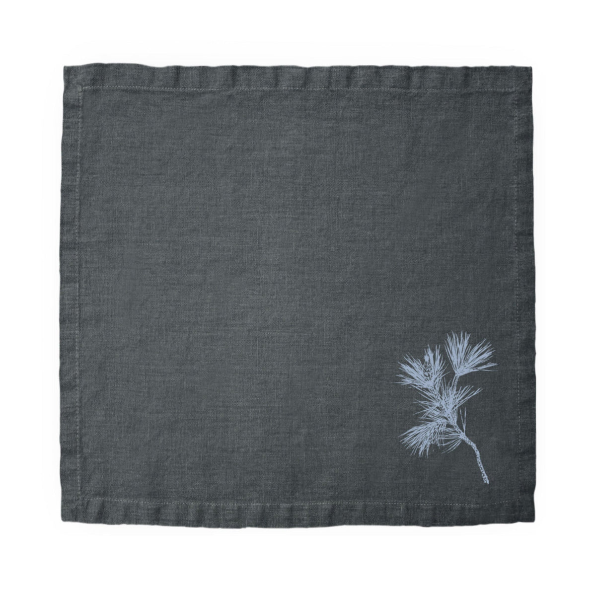 Serviette Anthrazit Zweig 100% Leinen