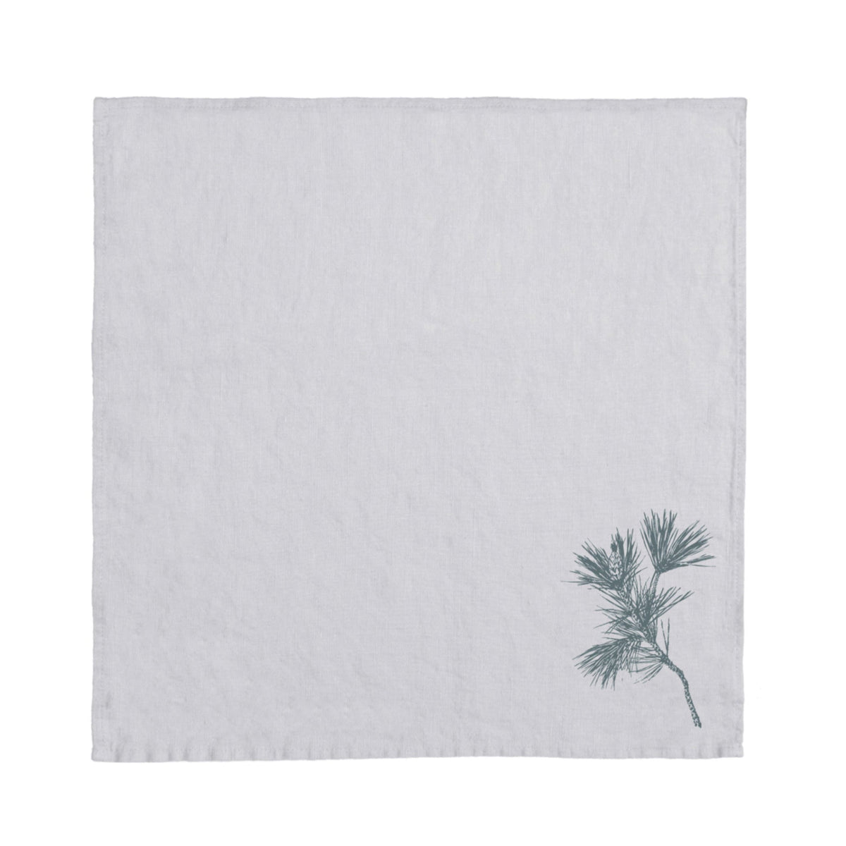 Serviette Grau Zweig 100% Leinen