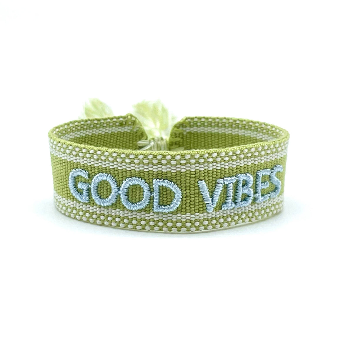 GOOD VIBES statement bracelet woven, embroidered