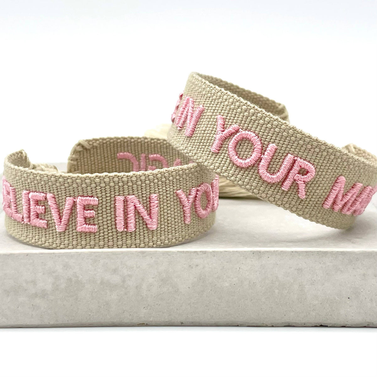 BELIEVE IN YOUR MAGIC Woven, Embroidered Statement Bracelet