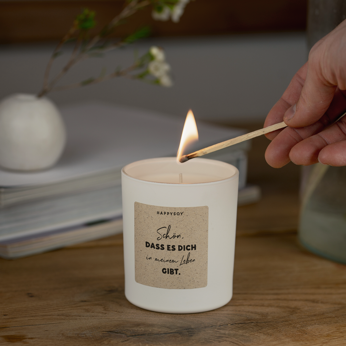 Duftkerze - Schön, dass es dich in meinem Leben gibt