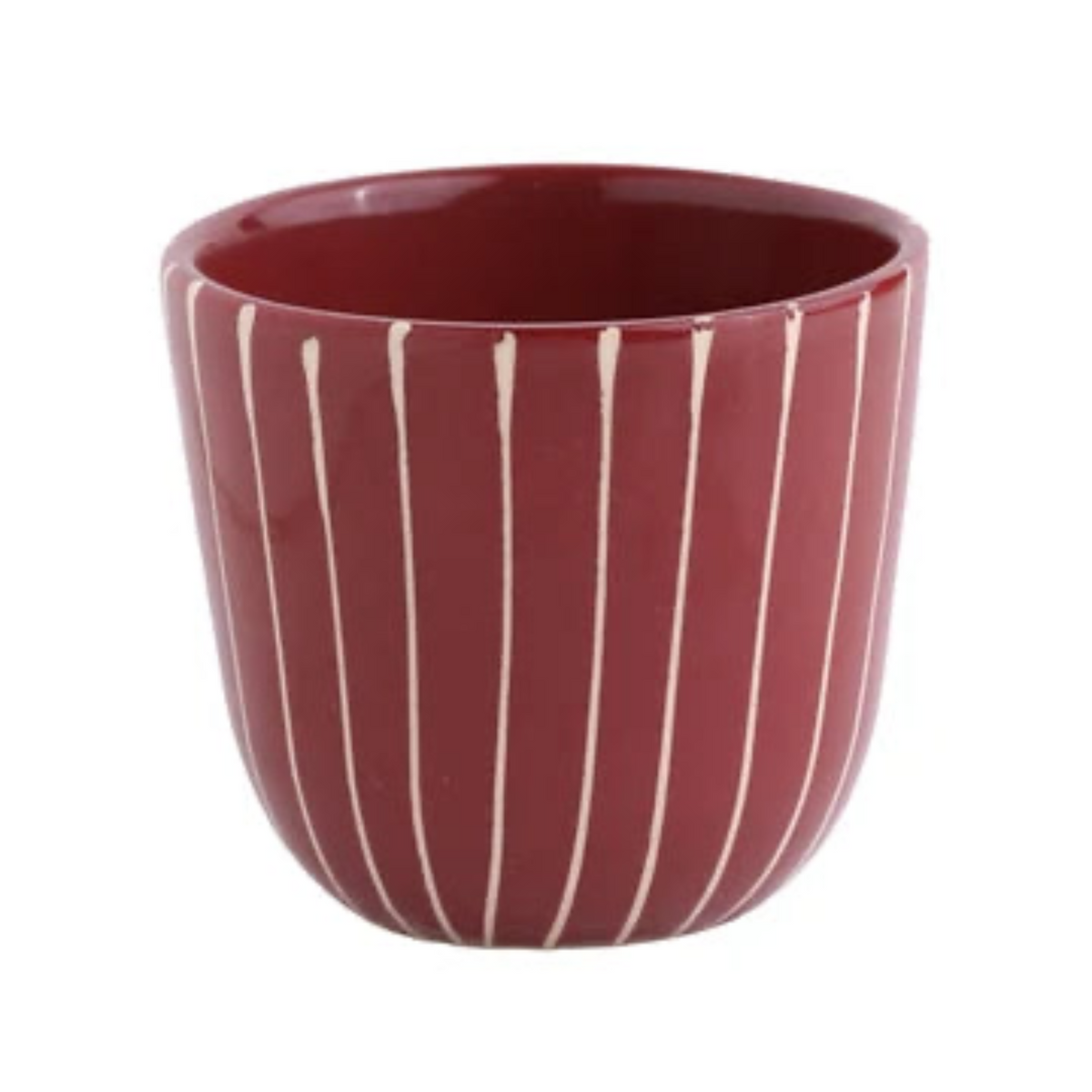 Cappuccino Becher - Striped Dark Cherry