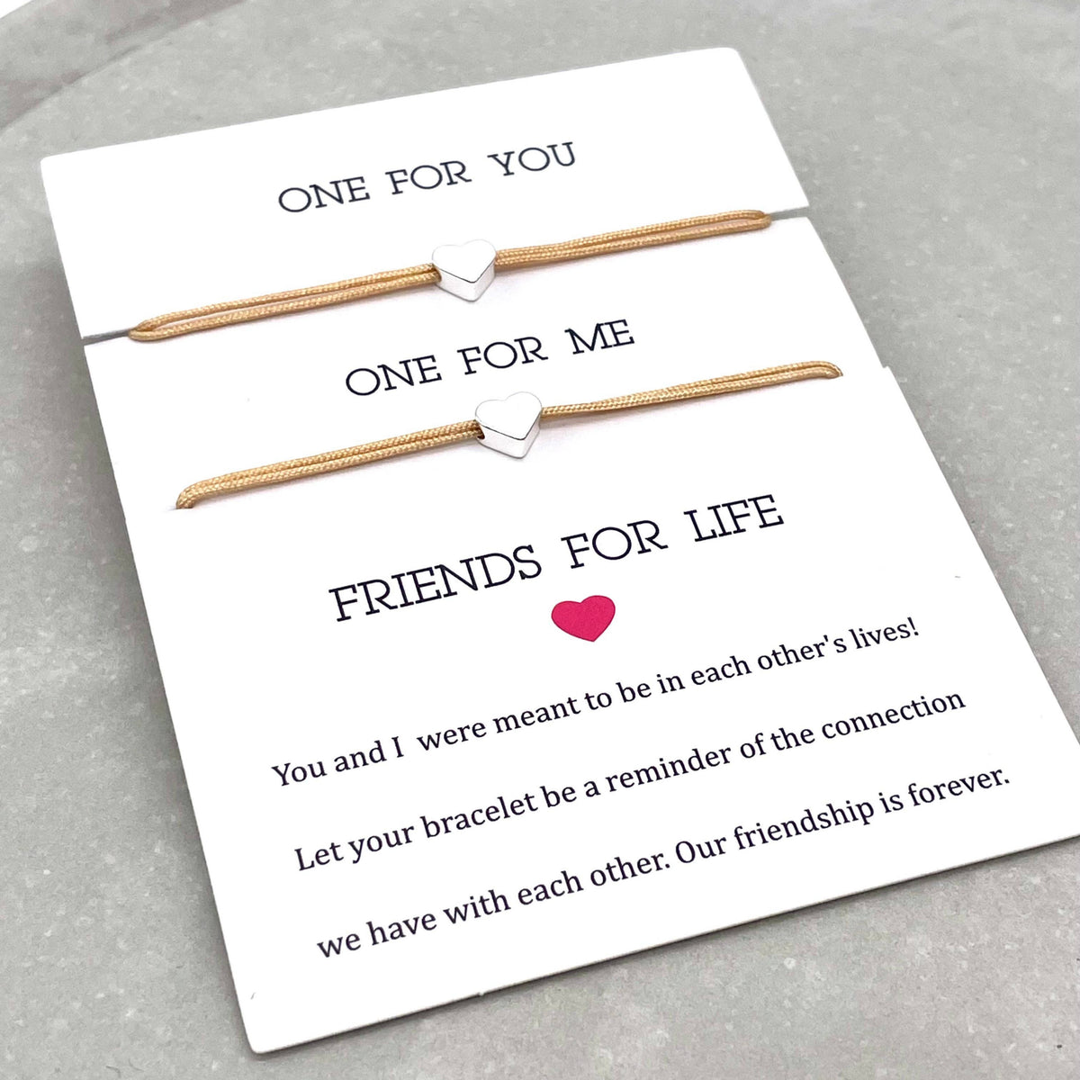 FRIENDS FOR LIFE, 2x Freundschaftsarmband Herz Minimalist ♥︎