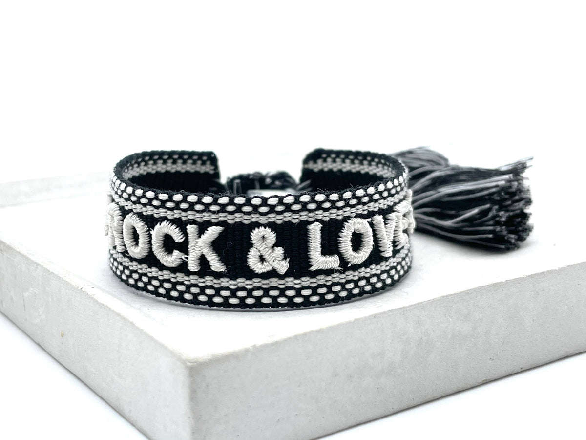★ ROCK & LOVE ★ Statement bracelet woven, embroidered