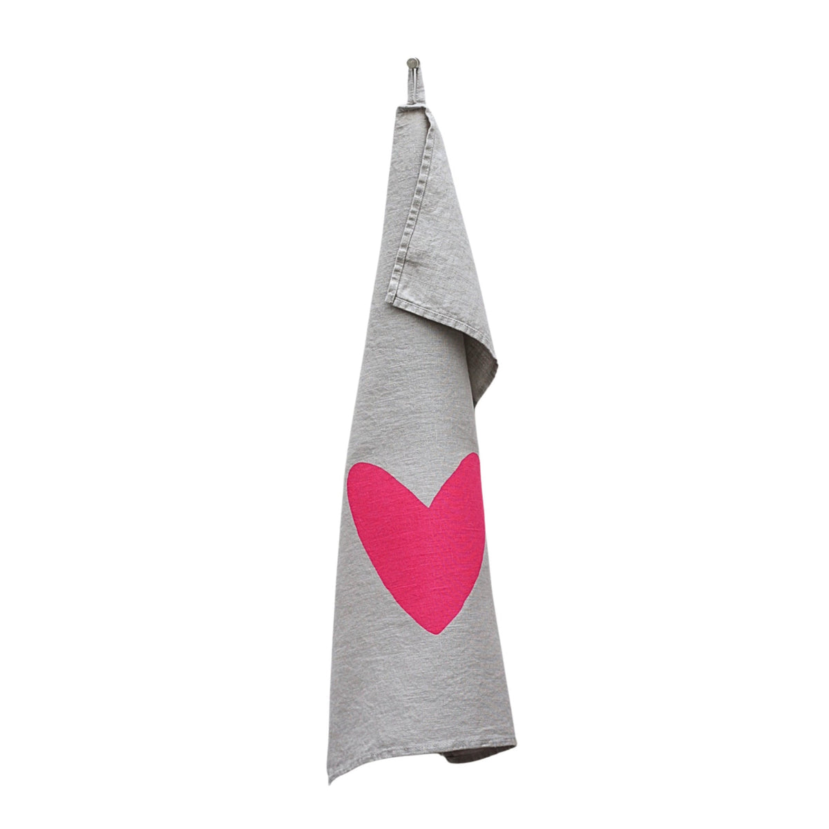 Geschirrtuch Herz neonpink 100% Leinen