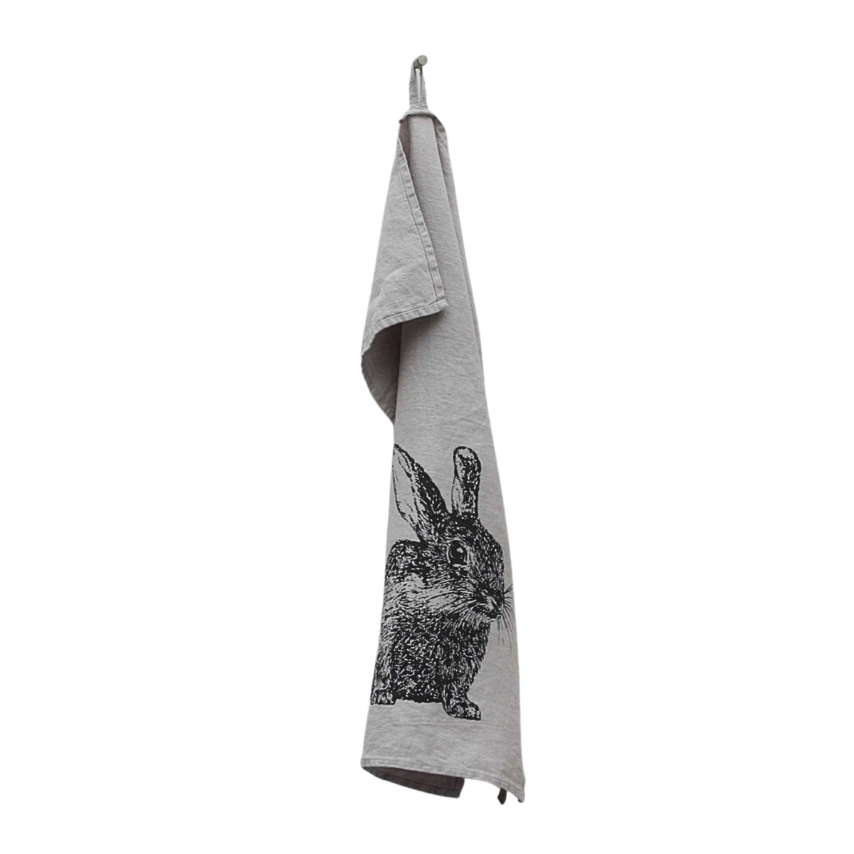 Geschirrtuch Grau Wildkaninchen 100% Leinen