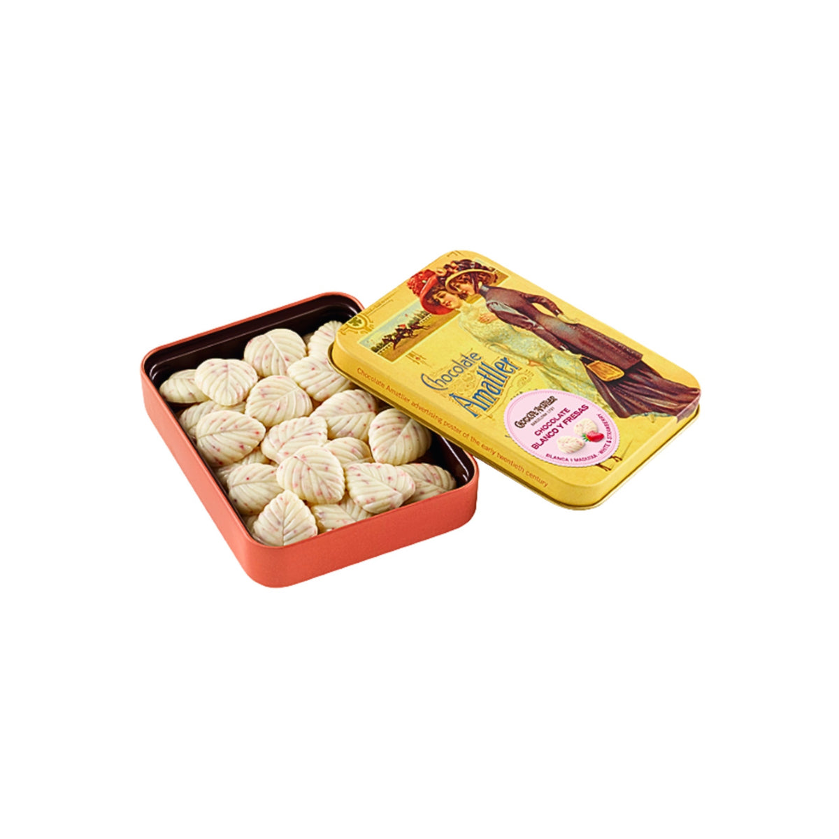 Chocolate Amattler - Weisse Schokolade mit Erdbeere in Blechdose - 60g