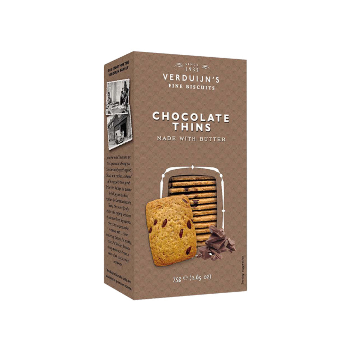 Verdujin&#39;s Butterbiskuits mit Schokolade und Kokosnuss 75g